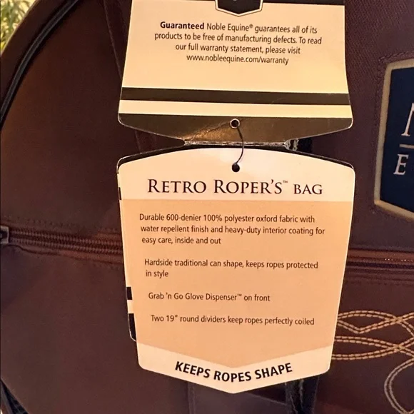 Noble Equine *NWT* Retro Ropers Bag, One Size - Picture 2 of 16